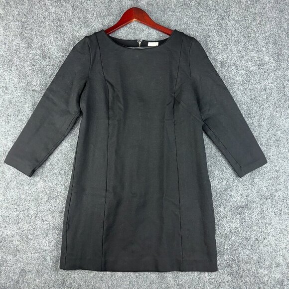 J Crew Dress Womens Small Fitted Shift 3/4 Sleeve Back Exposed Zipper - Picture 1 of 7